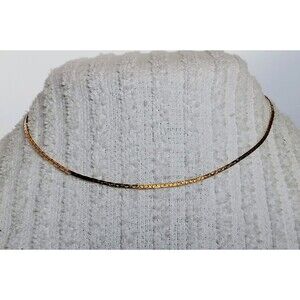 Vintage Signed Japan Goldtone Serpentine Chain Necklace 15 in